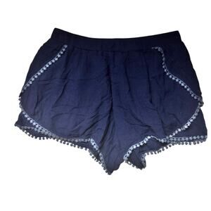 Wet Seal Blue  Shorts with Pom-Pom Trim Sz S